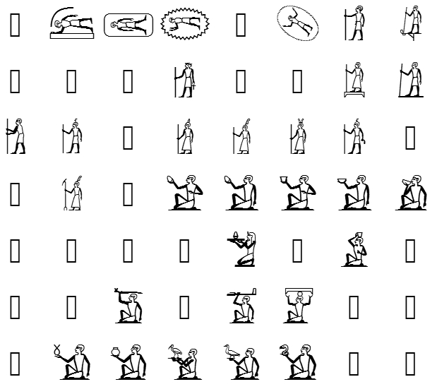 Египетские иероглифы из JSesh