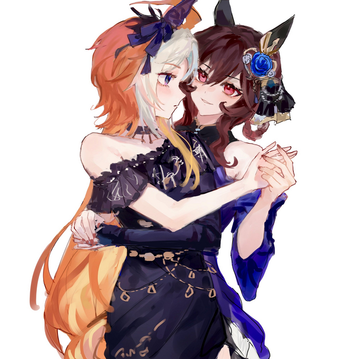 Orfevre & Gentildonna , Anime Art, Uma Musume Pretty Derby, Orfevre, Gentildonna (Umamusume), Animal Ears, ,  , 