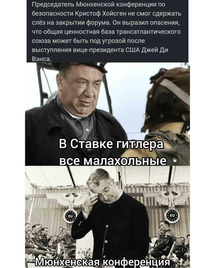 Ответ на пост «Вице-президент США заставил расплакаться главу Мюнхенской конференции на закрытии форума»