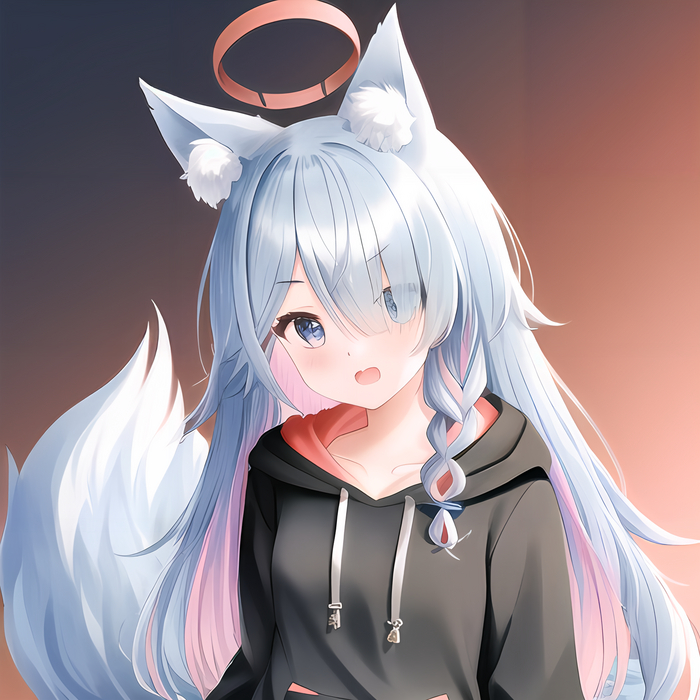 The wolf girl  Stable Diffusion Sd, Stable Diffusion, Anime Art, 
