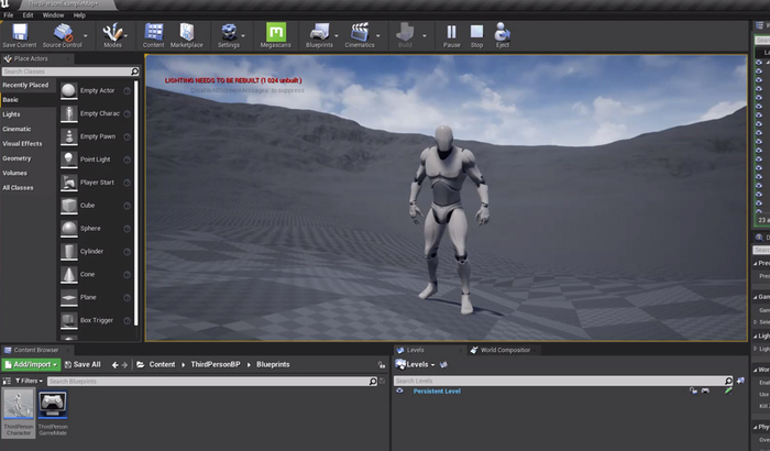 Первые запуски движка и изучение инструментария