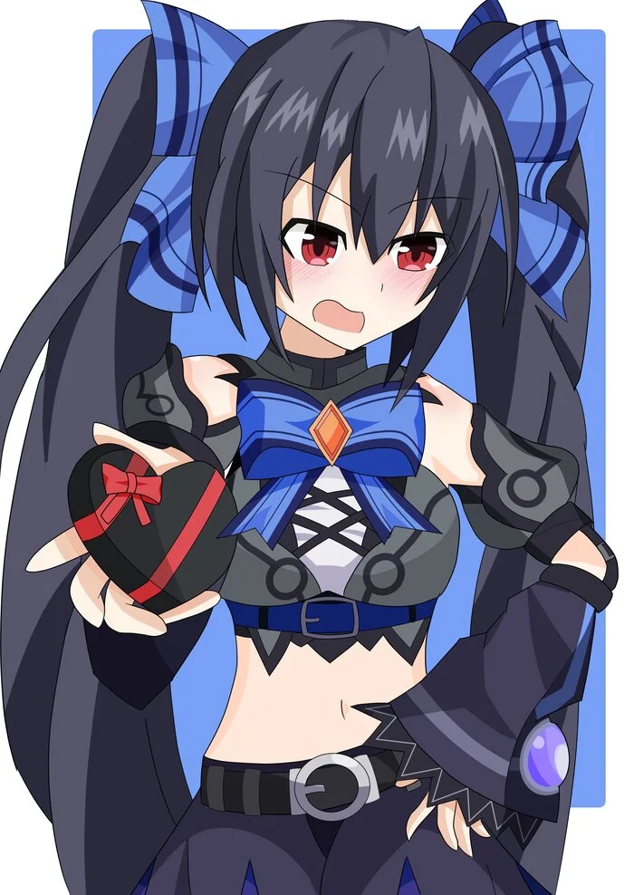Noire - Anime art, Hyperdimension neptunia, Neptunia, Noire (Black Heart), February 14 - Valentine's Day