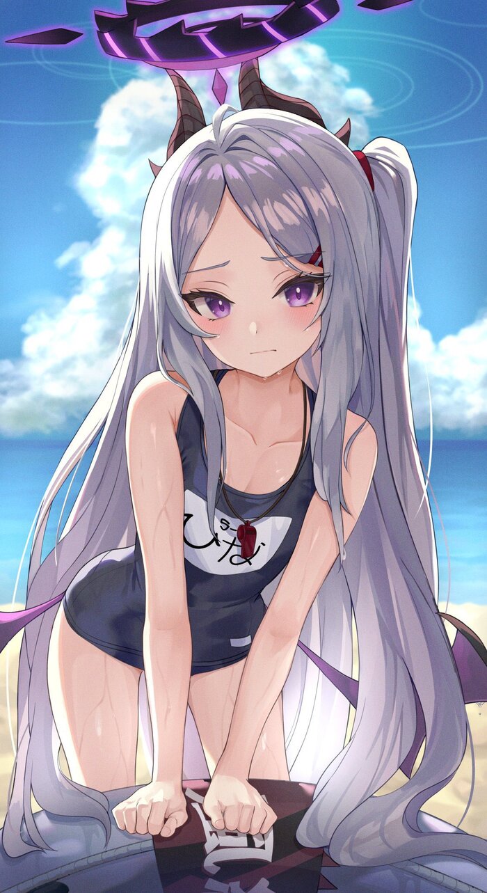  , Anime Art, , , Blue Archive, Sorasaki Hina,   , , , , One-piece swimsuit