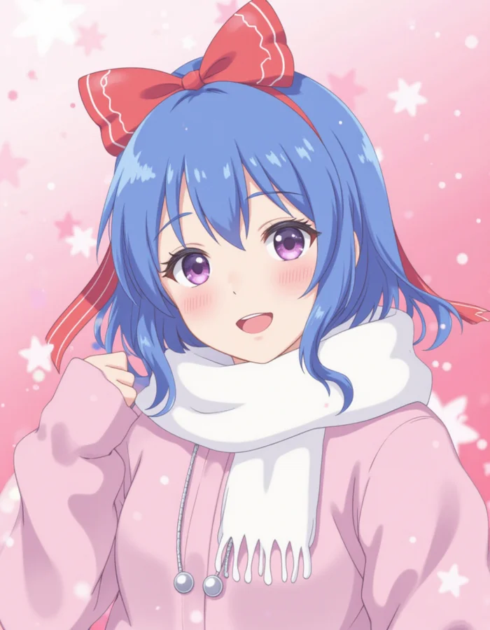 The girl with the bow нейронка Flux - Sd, Stable Diffusion, Flux, Anime Art