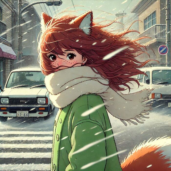    ( ) -   , ,  , , , Anime Art, Original Character, , Animal Ears, , Ginger & White, 