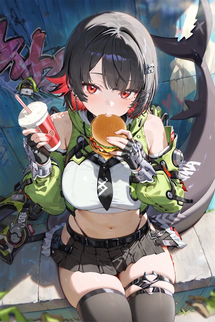 --...   ? , , Anime Art,  , Zenless Zone Zero, Ellen Joe (zzz), , , Game Art, Jeje box,  