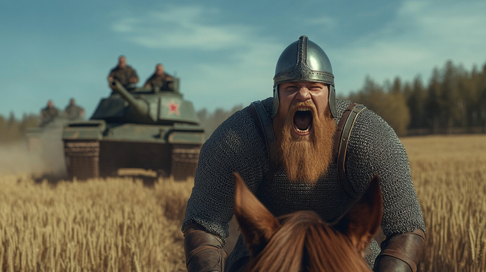 Ai Русский Богатырь на поле боя