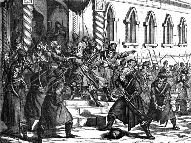 Стрелецкий бунт 1682 года. Гравюра Ельваля