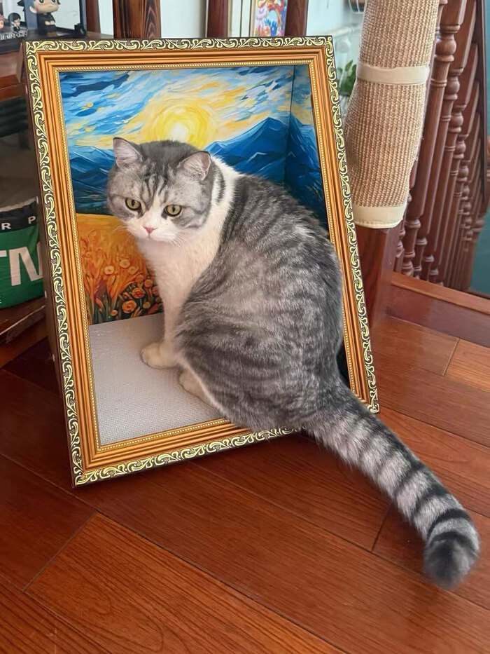 Эта когтеточка может служить в качестве домика для кошки