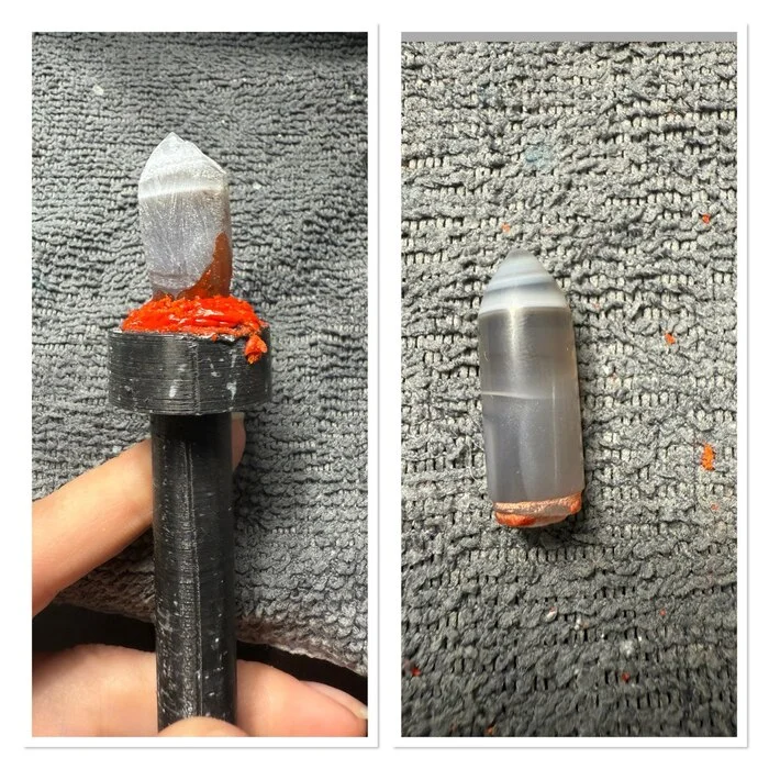 Agate cartridge for February 23 - My, Needlework with process, Needlework, With your own hands, Friday tag is mine, Stone carving, Agate, Cartridges, Bullet, Keychain, Longpost
