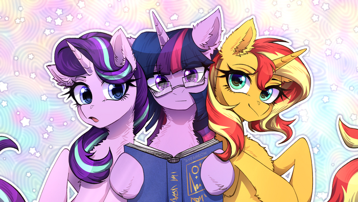   My Little Pony, , Twilight Sparkle, Sunset Shimmer, Starlight Glimmer, Avrameow
