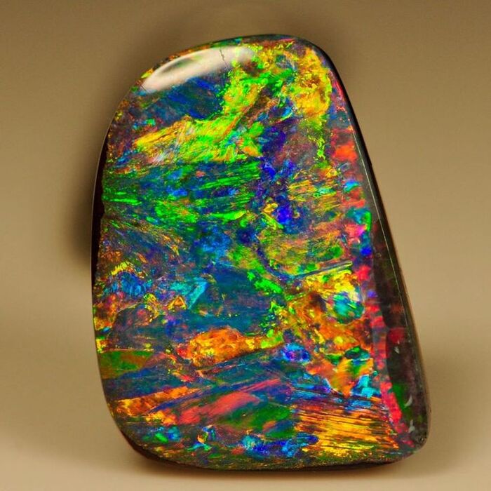 Австралийский опал, с плотным цветом и практически непрозрачный