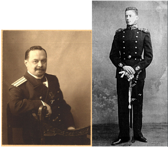 Капитан 2-го ранга В.И.Семенов (на фотографии уже каперанг) и мичман Г.К.Граф, два блестящих мемуариста Цусимы