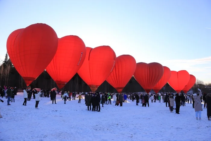 Festival of Hearts near Dmitrov - My, Aeronautics, Sport, Winter, The sun, Dmitrov, Longpost