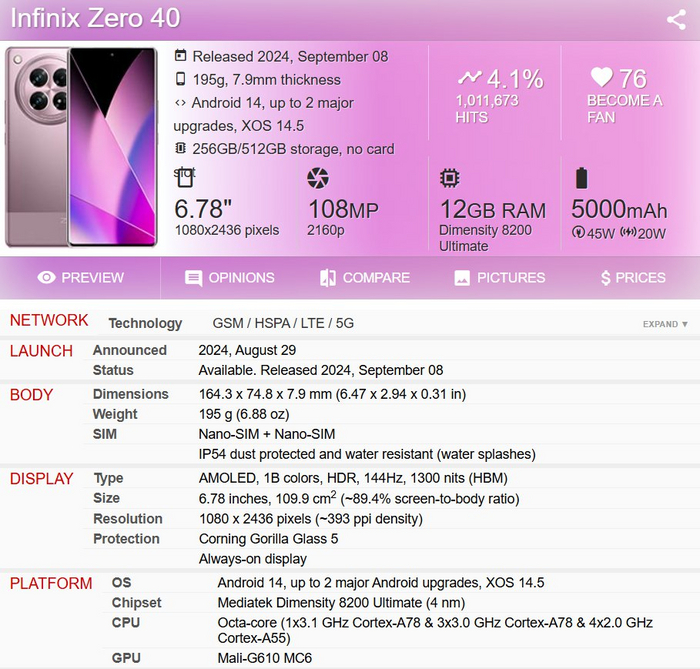 Infinix Zero 40 -    , , , 