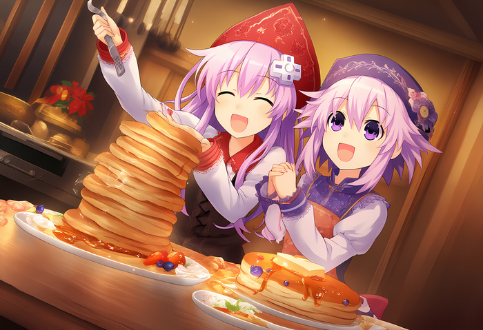! , Anime Art,  , , Neptune, Nepgear, Hyperdimension Neptunia, , NovelAI