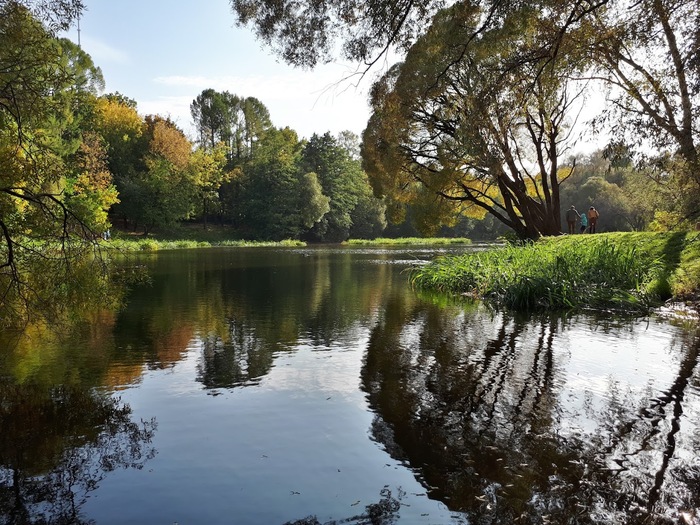 Справа, на берегу пруда находилась бильярдная.