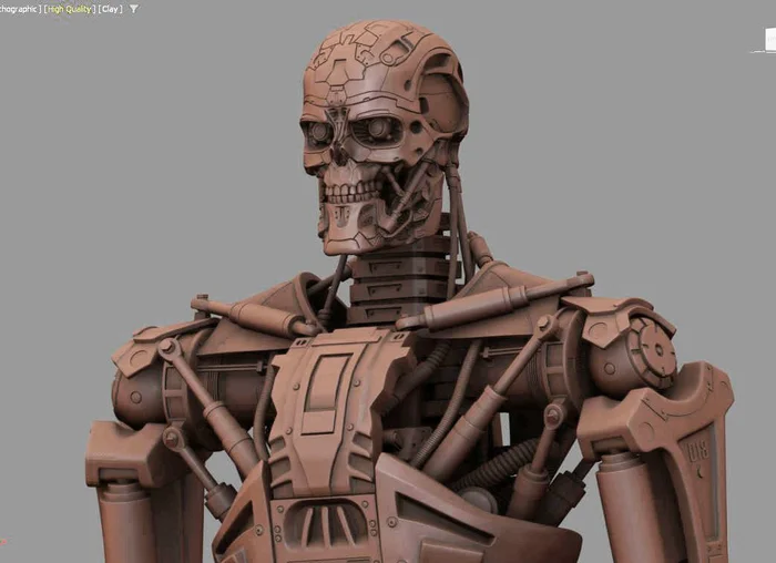 T-600 Terminator Salvation V2 3D print model - Моё, 3D печать, Терминатор, Моделизм, Масштабная модель, Покраска миниатюр, Терминатор 2: Судный день, 3D принтер, Конструктор, Покраска, Стендовый моделизм, Wh miniatures, Salvation, 3D моделирование, Коллекция, Сборка, Роспись, Крафт, Длиннопост