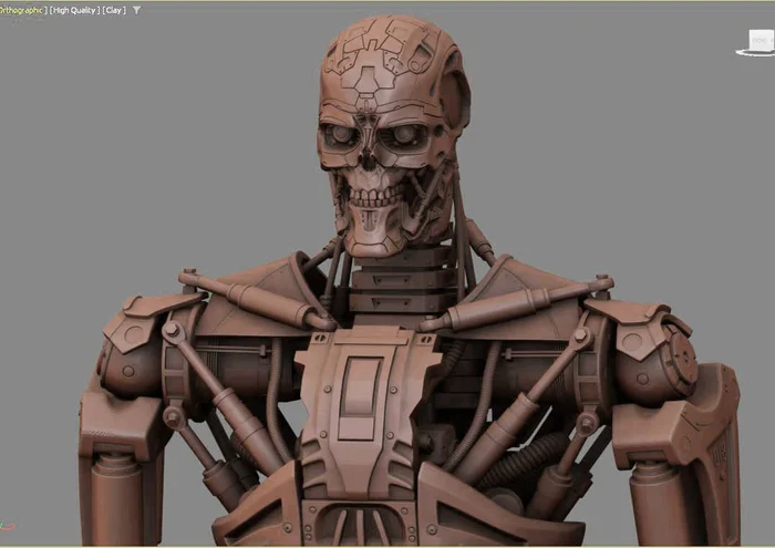 T-600 Terminator Salvation V2 3D print model - Моё, 3D печать, Терминатор, Моделизм, Масштабная модель, Покраска миниатюр, Терминатор 2: Судный день, 3D принтер, Конструктор, Покраска, Стендовый моделизм, Wh miniatures, Salvation, 3D моделирование, Коллекция, Сборка, Роспись, Крафт, Длиннопост