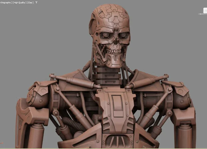 T-600 Terminator Salvation V2 3D print model - Моё, 3D печать, Терминатор, Моделизм, Масштабная модель, Покраска миниатюр, Терминатор 2: Судный день, 3D принтер, Конструктор, Покраска, Стендовый моделизм, Wh miniatures, Salvation, 3D моделирование, Коллекция, Сборка, Роспись, Крафт, Длиннопост