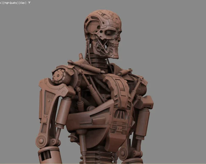 T-600 Terminator Salvation V2 3D print model - Моё, 3D печать, Терминатор, Моделизм, Масштабная модель, Покраска миниатюр, Терминатор 2: Судный день, 3D принтер, Конструктор, Покраска, Стендовый моделизм, Wh miniatures, Salvation, 3D моделирование, Коллекция, Сборка, Роспись, Крафт, Длиннопост