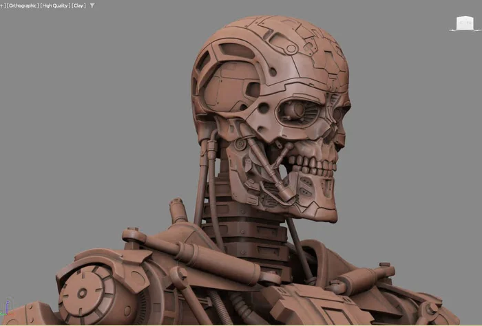 T-600 Terminator Salvation V2 3D print model - Моё, 3D печать, Терминатор, Моделизм, Масштабная модель, Покраска миниатюр, Терминатор 2: Судный день, 3D принтер, Конструктор, Покраска, Стендовый моделизм, Wh miniatures, Salvation, 3D моделирование, Коллекция, Сборка, Роспись, Крафт, Длиннопост