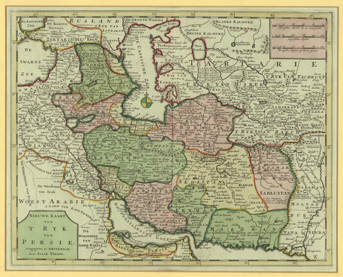 Карта регионов Персии, 1744 г