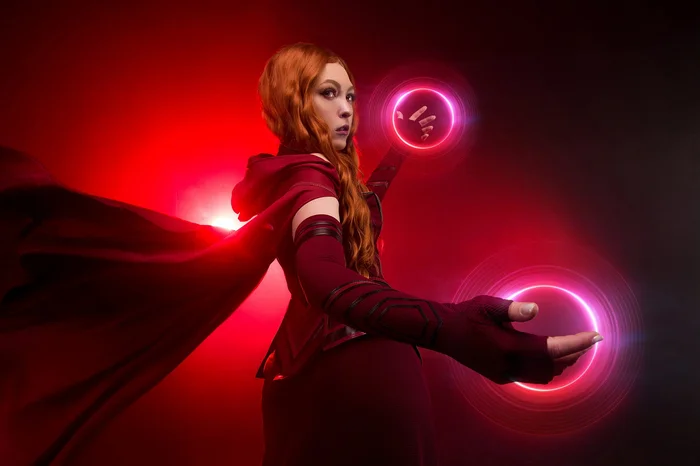 Мой косплей на Алую ведьму / Ванду Максимоф Косплей, Фотография, Косплееры, Marvel, Алая Ведьма, ВандаВижен, Длиннопост