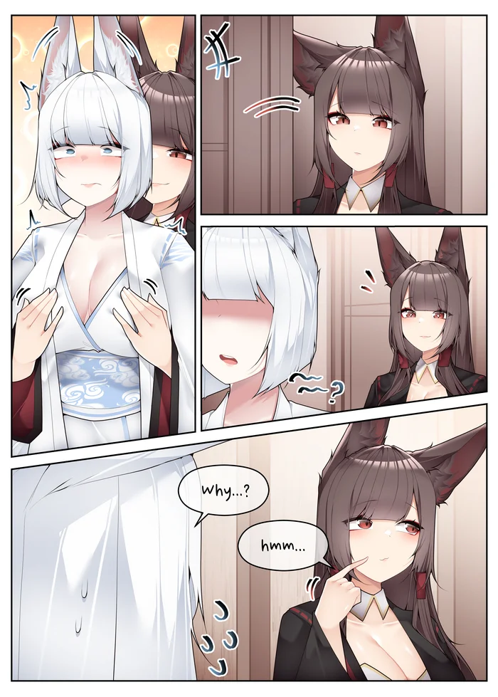 Continuation of the post “Kaga” - Samip, Art, Anime, Anime art, Azur lane, Animal ears, Tail, Kitsune, Amagi, Akagi, Kaga, Reply to post, Longpost, A wave of posts