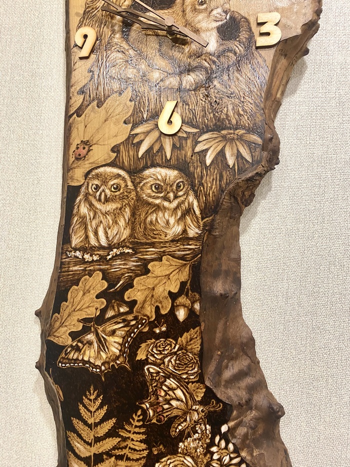 Часы из дерева Мастер, Ручная работа, Работа с деревом, Дерево, Рукоделие с процессом, Пирография, Длиннопост