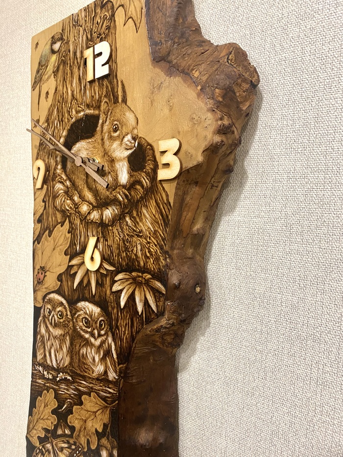 Часы из дерева Мастер, Ручная работа, Работа с деревом, Дерево, Рукоделие с процессом, Пирография, Длиннопост