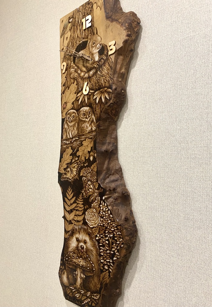Часы из дерева Мастер, Ручная работа, Работа с деревом, Дерево, Рукоделие с процессом, Пирография, Длиннопост