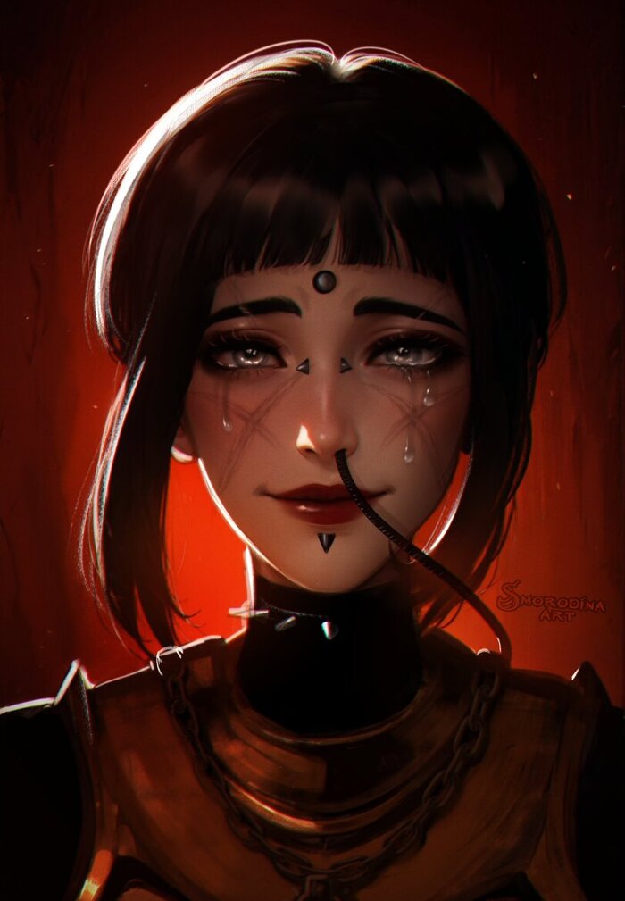 Она жутко довольна, что ты выбрал именно её для нарезки мерзких еретиков. Милота!