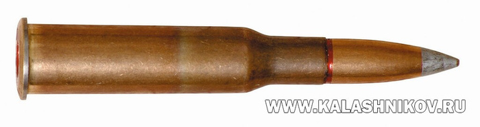 7,62-мм винтовочный патрон с пулей ЛПС. Головная часть пули окрашивалась серебристой краской до середины 1980 года