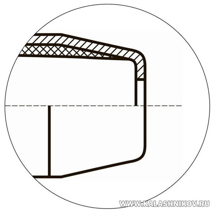 Донная часть 7,62-мм пули со стальным сердечником без заднего конуса