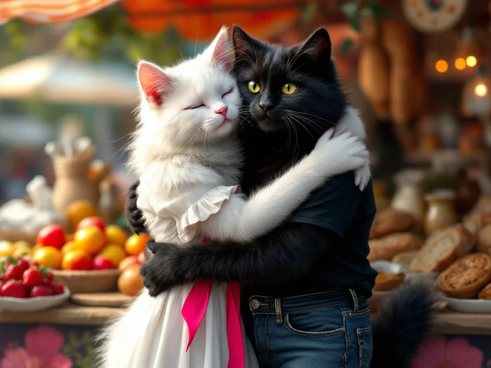 My cats according to ii - My, cat, Black cat, Small cats, Pets, Artificial Intelligence, Longpost