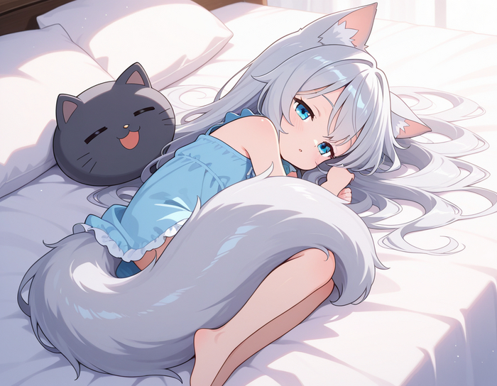     !  , ,  , , Original Character, Anime Art, , Animal Ears, , , Ginger & White, , Stable Diffusion,  : , Loli,   