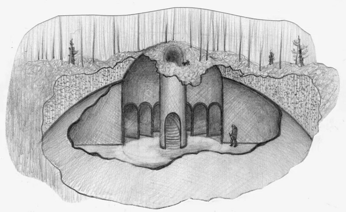 Рисунок котла, выполненный художником Ю. Михайловским со слов очевидца
