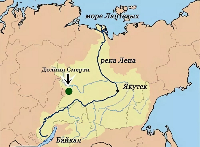 Долина смерти на карте