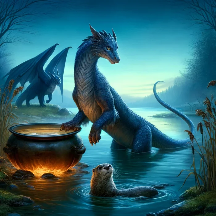 Dragon Chronicles: Water Otter Hunt - My, Fantasy, Warcraft, cat