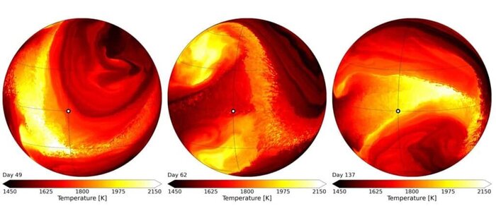 Тепловая карта планеты Тулос.