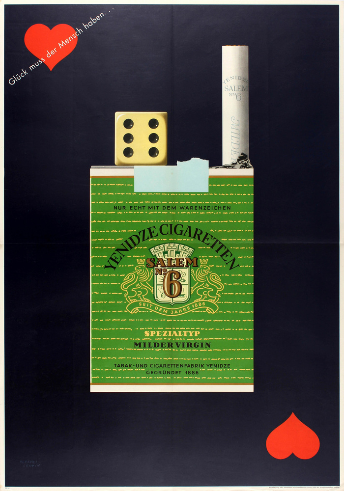 Одна из рекламных кампаний Герберта Лёпина для сигарет Reemtsma Salem No. 6, середина 1950-х годов.