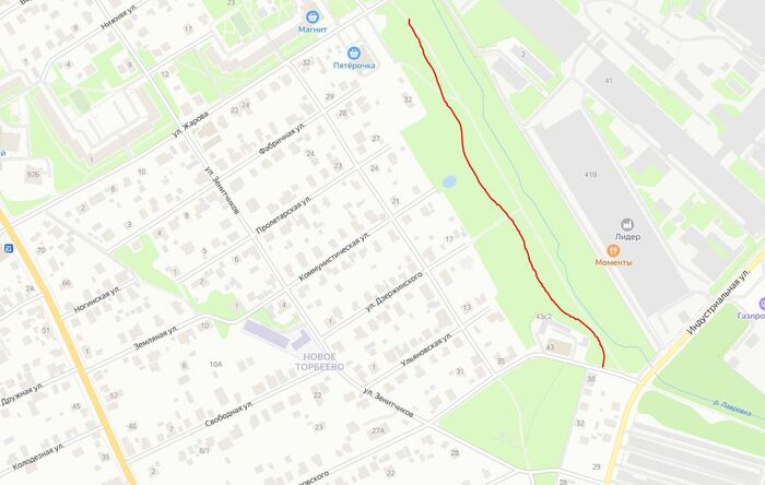 Примерное место прокладки кабеля