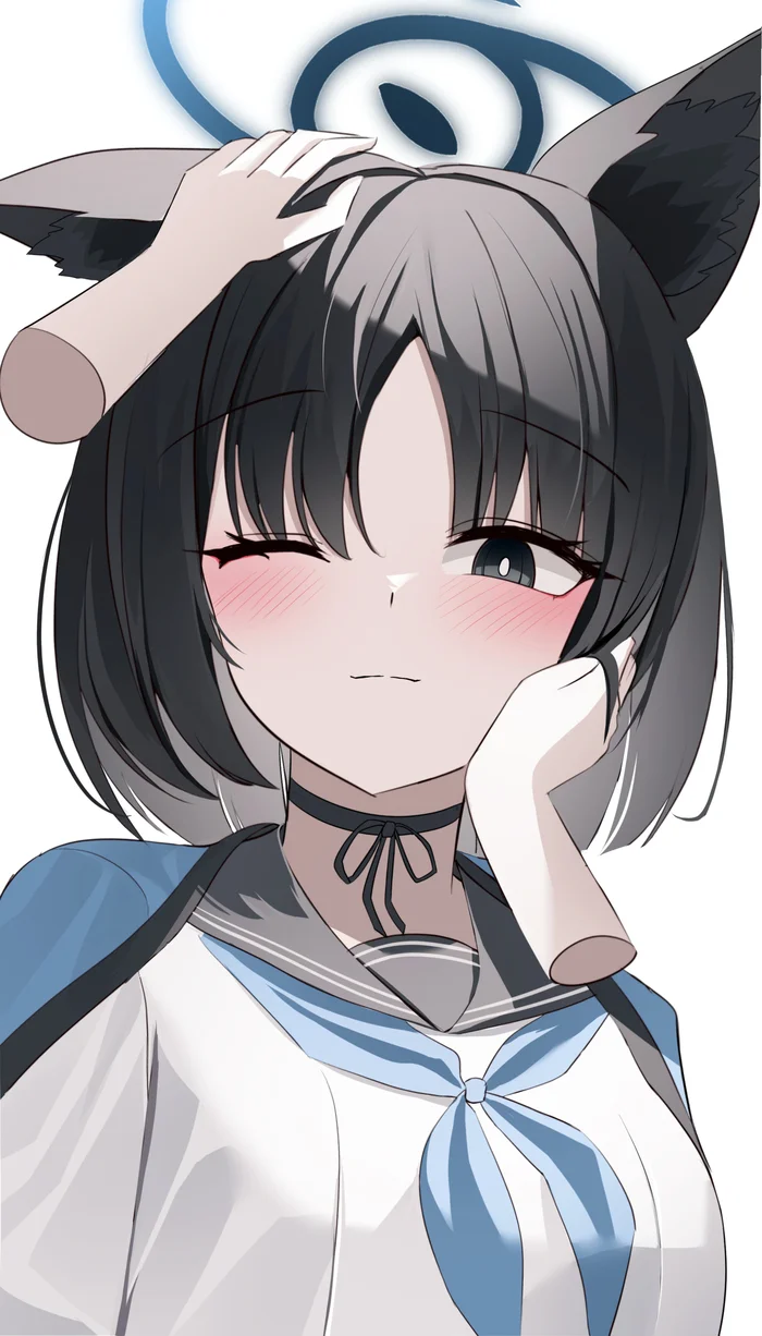 Ironing ironing ironing - Anime, Anime art, Blue archive, Kikyou, Iron, Neko, Animal ears