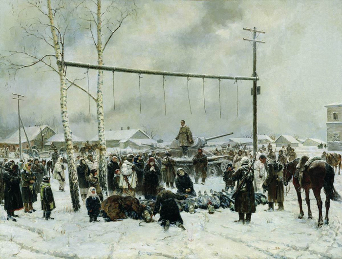 Не забудем, не простим! Худ. П.А. Кривоногов, 1942.