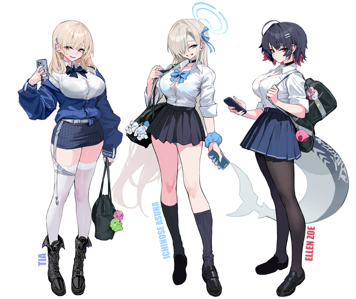   , Anime Art, Blue Archive, Goddess of victory: nikke, Zenless Zone Zero, Ichinose Asuna, Ellen Joe (zzz), , , , , , , , , -