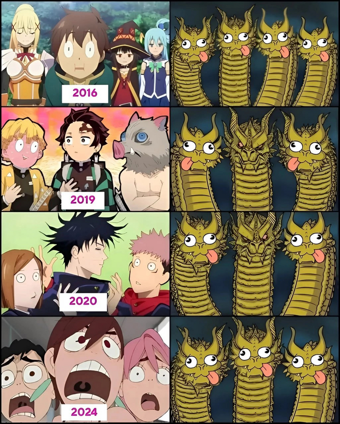 Герои аниме эволюционируют, но назад