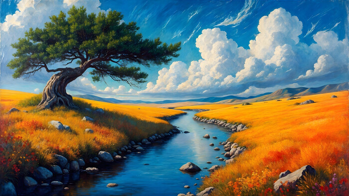 Отдохни в тени у воды в долгом пути