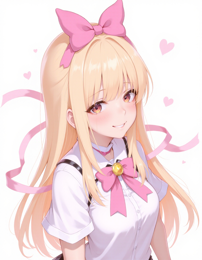 Anime girl with a bow  Flux Sd, Flux, Stable Diffusion, , Anime Art,  , , , 