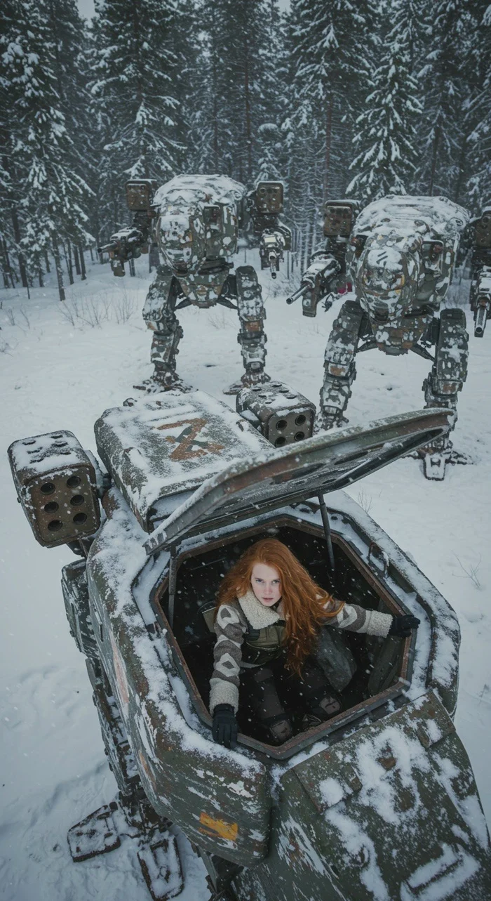 Cute Russian mech-warriors and their combat swallows :) - My, Neural network art, Neural Networks, Girls, Strong girl, The soldiers, March 8 - International Women's Day, War, Russian fiction, Fantasy, Science fiction, Mechwarrior, Combat Robot, Robot, Military equipment, Russia, iron Man, Longpost, Marvel